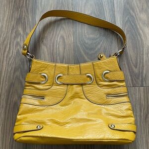 Jessica Yellow Leather Shoulder Bag